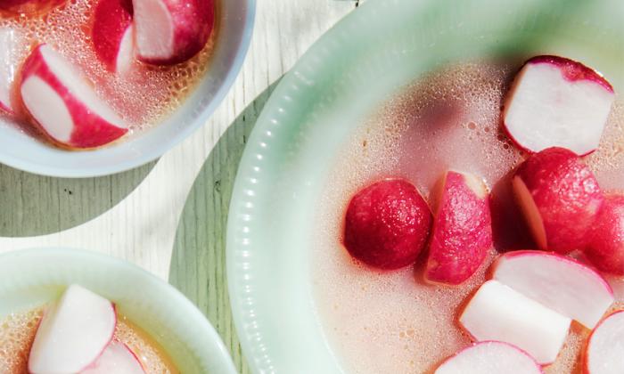 Poached Radishes With White Wine, Chicken Stock, and Butter